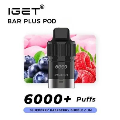 IGET Bar Plus Pod Blueberry Raspberry Bubble Gum IGET Bar Plus Pod Blueberry Raspberry Bubble Gum